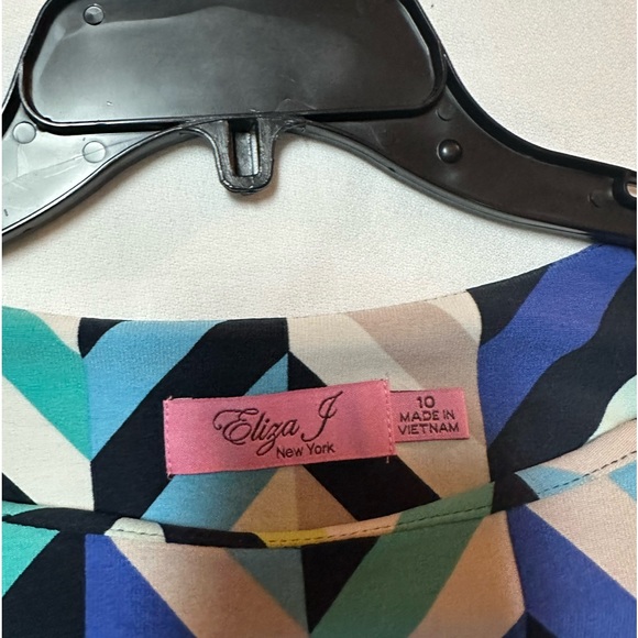 Eliza J green & blue chevron shift dress - Picture 2 of 3